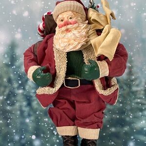 1996 Possible Dreams Clothtique Santa with Bag of Presents Holiday Decor